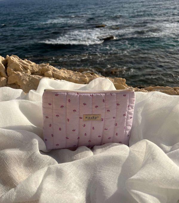 Toiletry Bag Lavender Color with Flowers